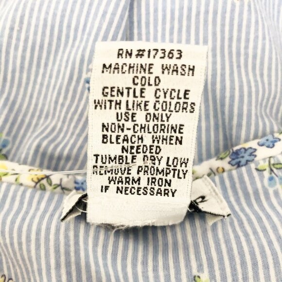 NWOT Liz Claiborne Villager Nightgown Womens S Blue White Stripe Floral Nightie - Picture 4 of 8